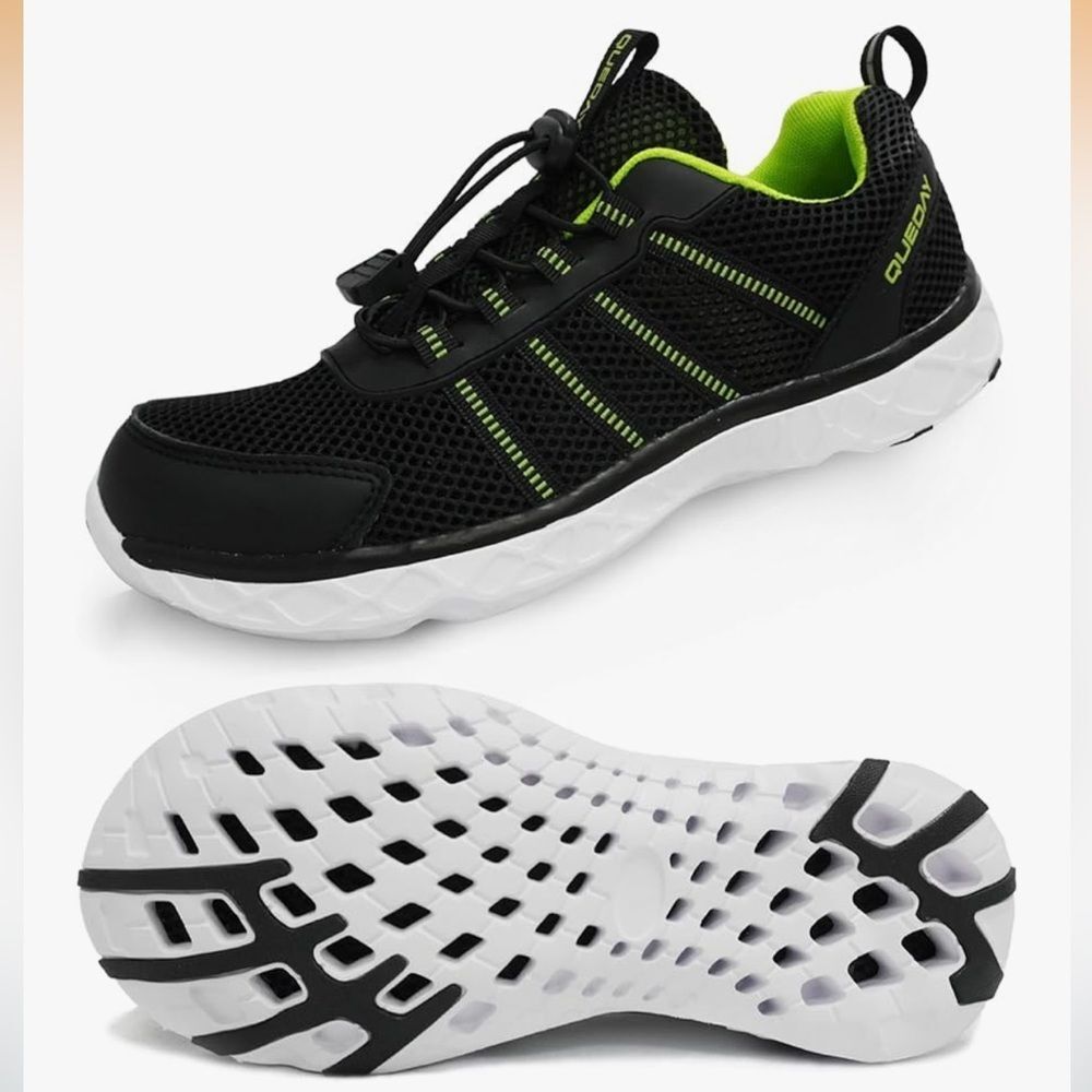 NIB Queday Quick Dry Barefoot Shoes Lightweight Water Shoes in Black Green 13